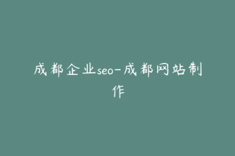 成都企业seo-成都网站制作