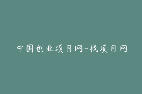 中国创业项目网-找项目网