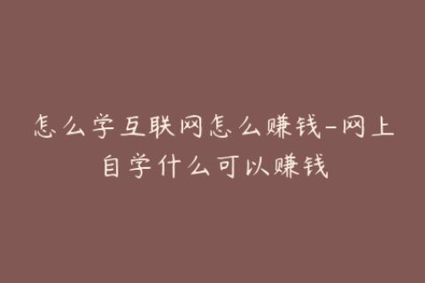 怎么学互联网怎么赚钱-网上自学什么可以赚钱