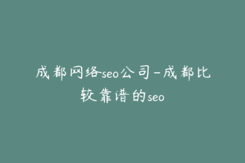 成都网络seo公司-成都比较靠谱的seo