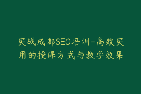 实战成都SEO培训-高效实用的授课方式与教学效果