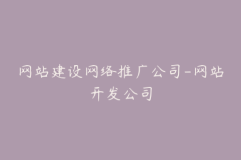 网站建设网络推广公司-网站开发公司