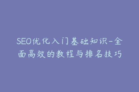 SEO优化入门基础知识-全面高效的教程与排名技巧