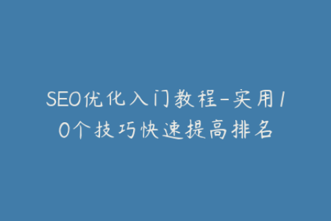 SEO优化入门教程-实用10个技巧快速提高排名