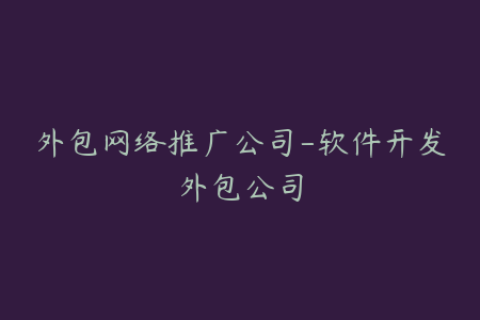外包网络推广公司-软件开发外包公司
