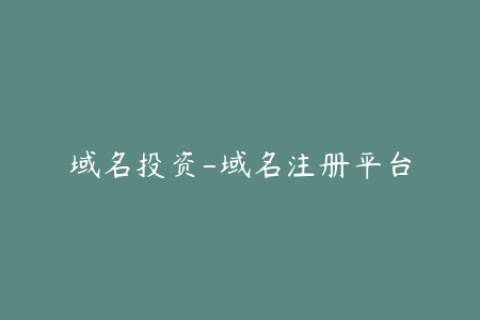 域名投资-域名注册平台