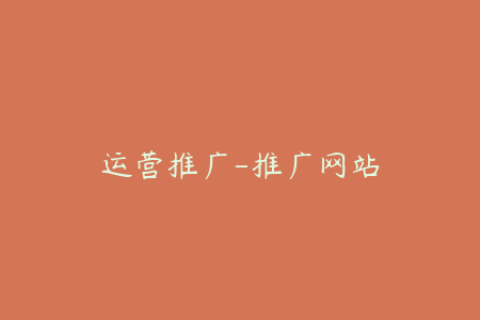 运营推广-推广网站