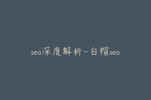 seo深度解析-白帽seo