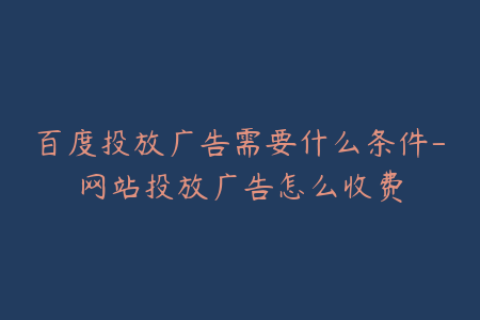 百度投放广告需要什么条件-网站投放广告怎么收费