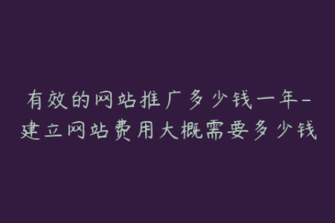 有效的网站推广多少钱一年-建立网站费用大概需要多少钱