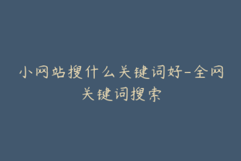 小网站搜什么关键词好-全网关键词搜索