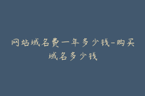 网站域名费一年多少钱-购买域名多少钱