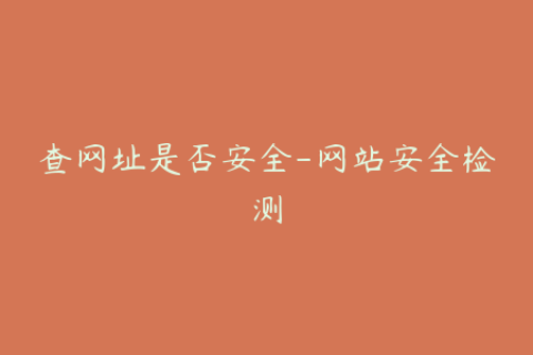 查网址是否安全-网站安全检测