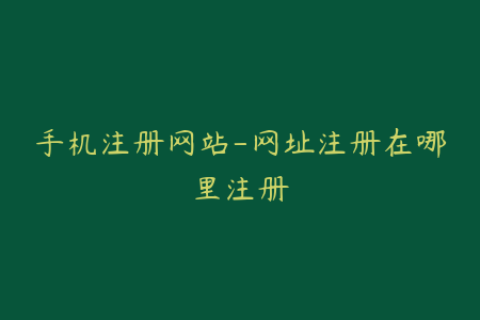 手机注册网站-网址注册在哪里注册