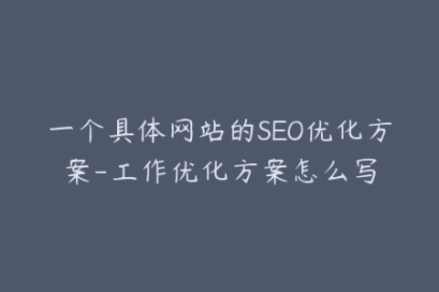 一个具体网站的SEO优化方案-工作优化方案怎么写