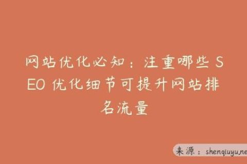 网站优化必知：注重哪些 SEO 优化细节可提升网站排名流量