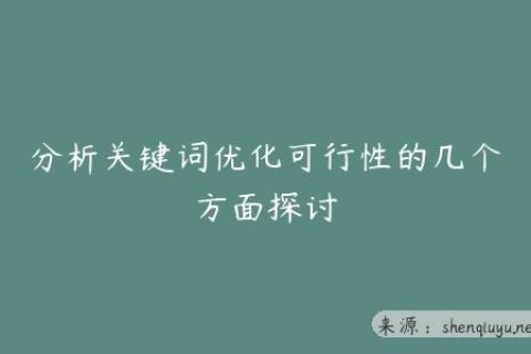 分析关键词优化可行性的几个方面探讨