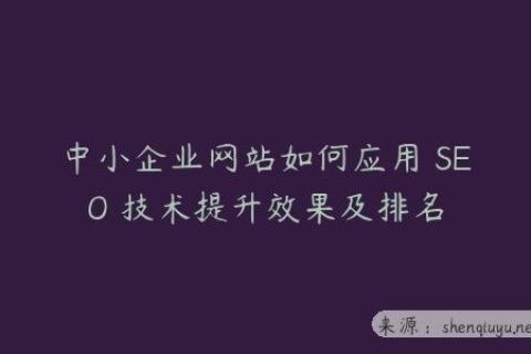 中小企业网站如何应用 SEO 技术提升效果及排名