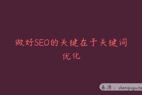 做好SEO的关键在于关键词优化